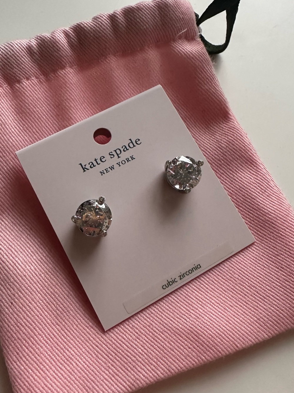 Rise and Shine Kate Spade Silver-Tone Cubic Zirconia Stud Earrings